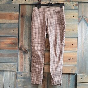 Maurices womens Checkered Chinos — Brown and Black stretchy
